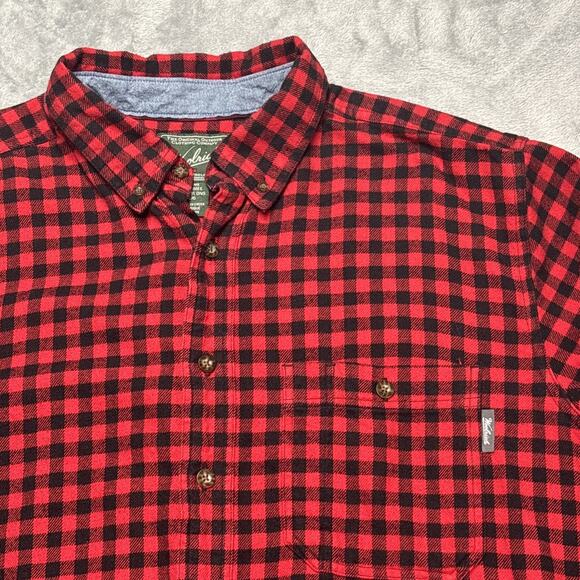 Woolrich Shirt Mens Large Black Red Plaid Button Up Lumberjack Outdoors - Picture 1 of 8